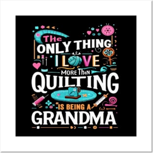 Womens Quilting Sewing Machine Funny Sew Grandma Sewer Quilter Posters and Art